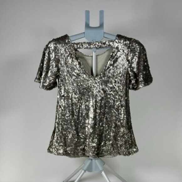 Altar'd State Sequin Short Sleeve top - Picture 3 of 8